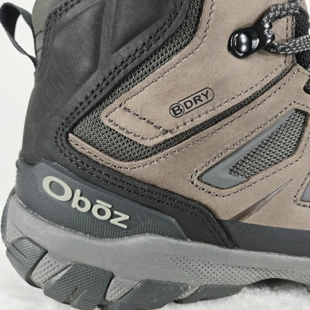 Oboz Boots Mens 10.5 Brown Sawtooth Nubuck BDRY Waterproof Cordura Hiking Trail